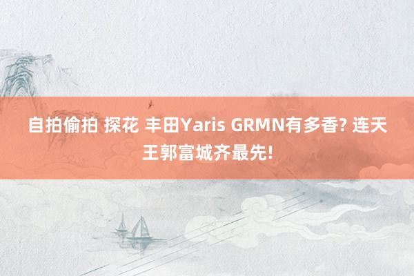 自拍偷拍 探花 丰田Yaris GRMN有多香? 连天王郭富城齐最先!