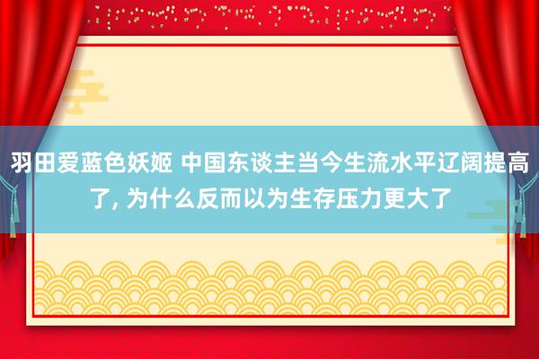 羽田爱蓝色妖姬 中国东谈主当今生流水平辽阔提高了， 为什么反而以为生存压力更大了
