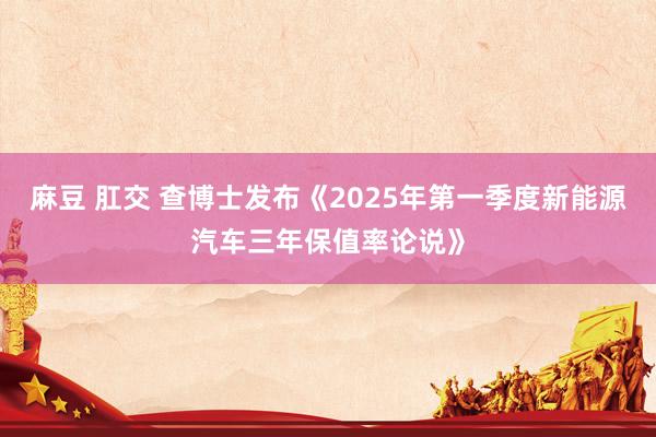 麻豆 肛交 查博士发布《2025年第一季度新能源汽车三年保值率论说》
