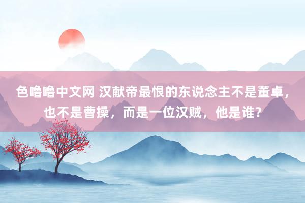 色噜噜中文网 汉献帝最恨的东说念主不是董卓，也不是曹操，而是一位汉贼，他是谁？