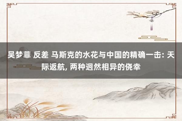 吴梦菲 反差 马斯克的水花与中国的精确一击: 天际返航, 两种迥然相异的侥幸