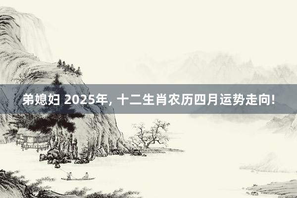弟媳妇 2025年， 十二生肖农历四月运势走向!