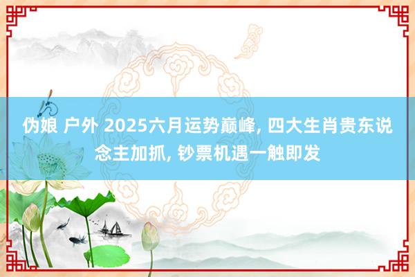 伪娘 户外 2025六月运势巅峰， 四大生肖贵东说念主加抓， 钞票机遇一触即发